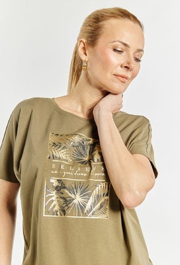 T-shirt damski z bawełny