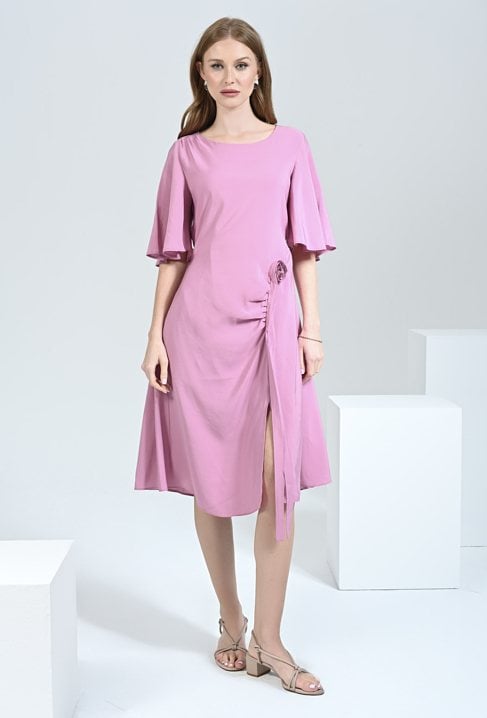 Wiskozowa sukienka z różą