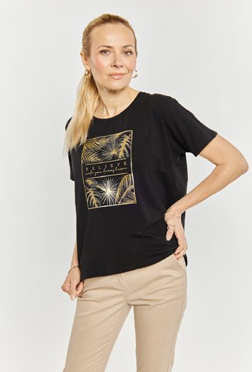 T-shirt damski z bawełny