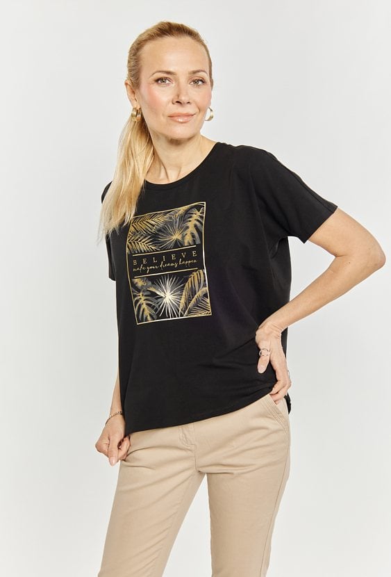 T-shirt damski z bawełny