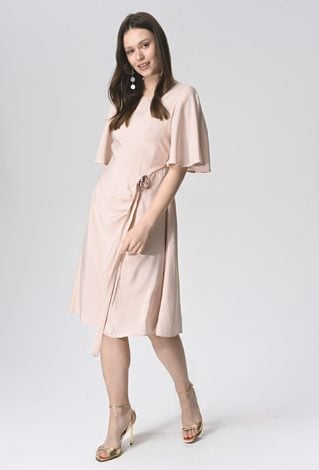 Wiskozowa sukienka z różą