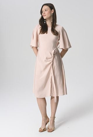 Wiskozowa sukienka z różą