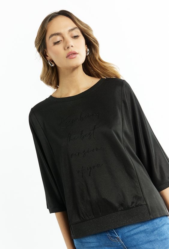 Wiskozowa bluzka damska o luźnym kroju