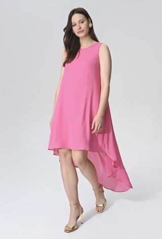 Zwiewna sukienka z dłuższym tyłem