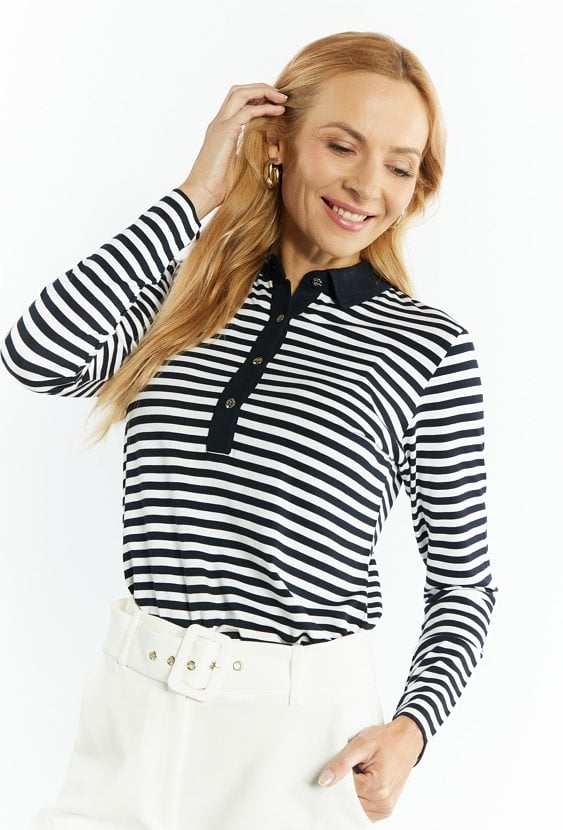 Wiskozowa bluzka z kołnierzem