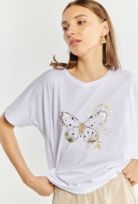 T-shirt z motylkowym nadrukiem