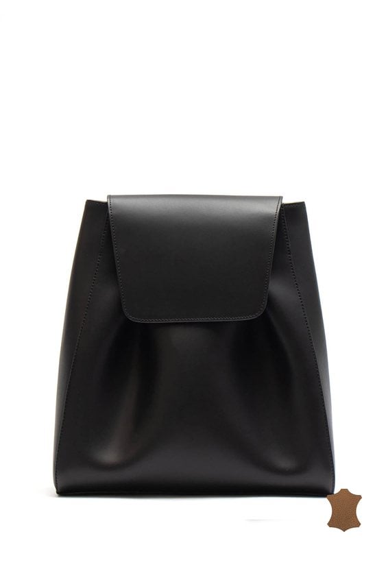 Czarny plecak ze skóry naturalnej