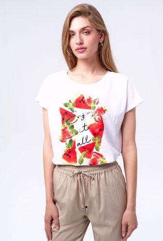 T-shirt z grafiką  w arbuzy