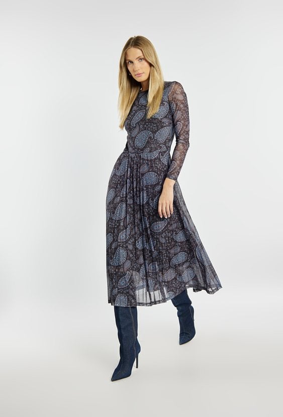 Sukienka midi z wzorem