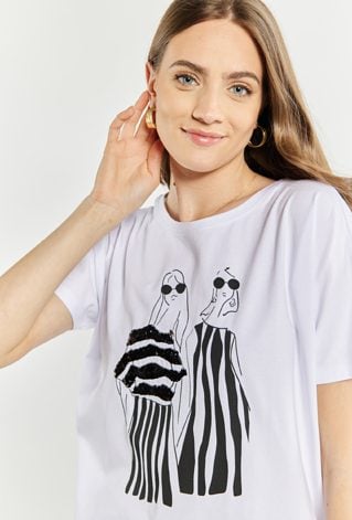 T-shirt damski z cekinami