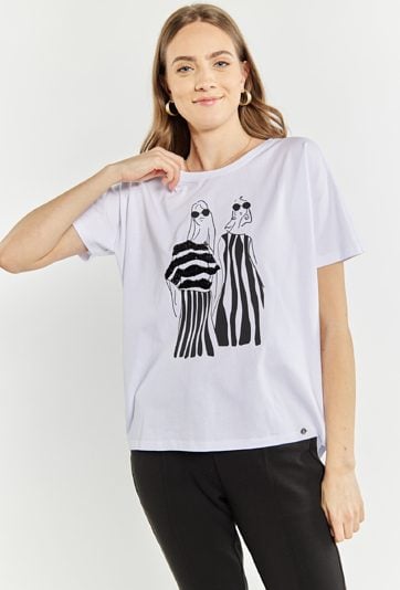 T-shirt damski z cekinami