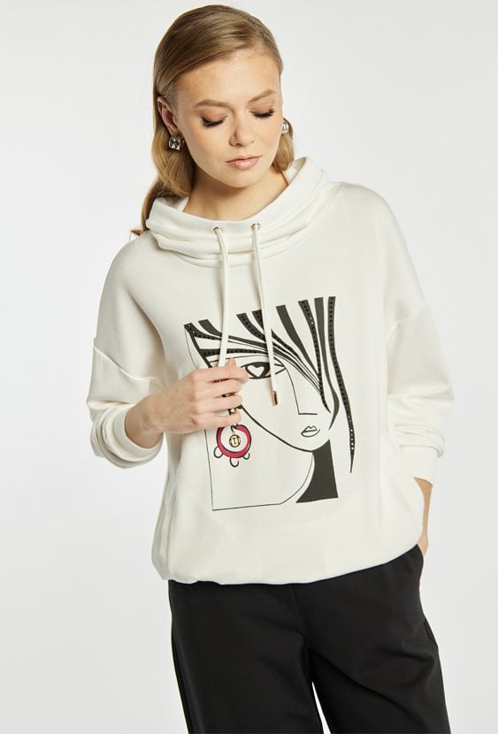 Bluza damska z obszernym kołnierzem