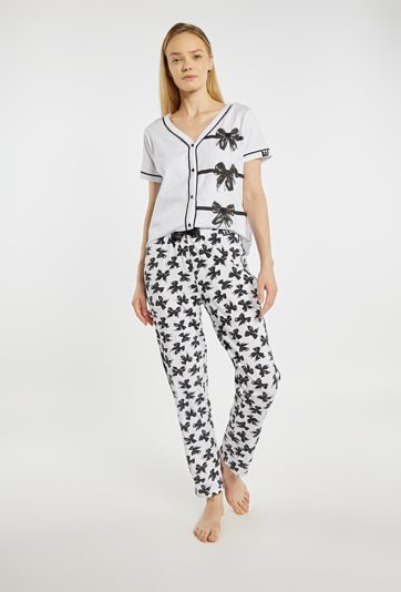 Spodnie od piżamy z kokardkami