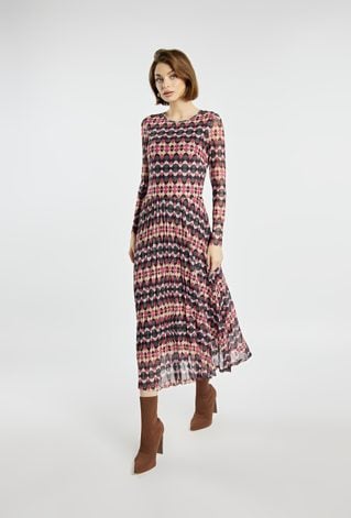 Sukienka midi z wzorem