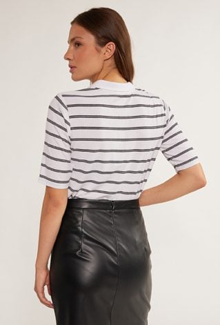 Bluzka typu polo w paski