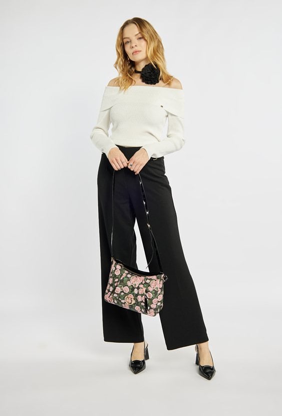 Torba damska z kwiatowym wzorem