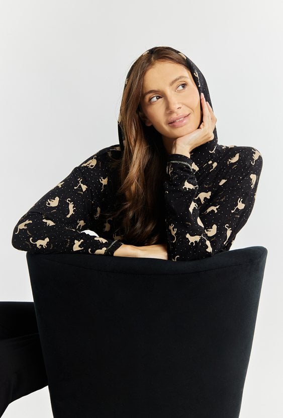 Koszulka piżamowa w kotki