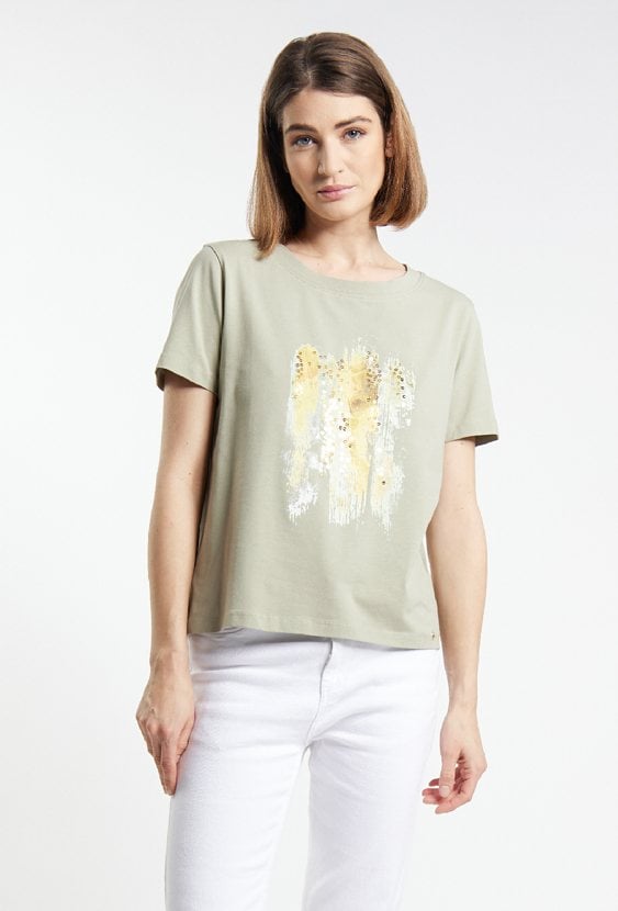 T-shirt damski z cekinami