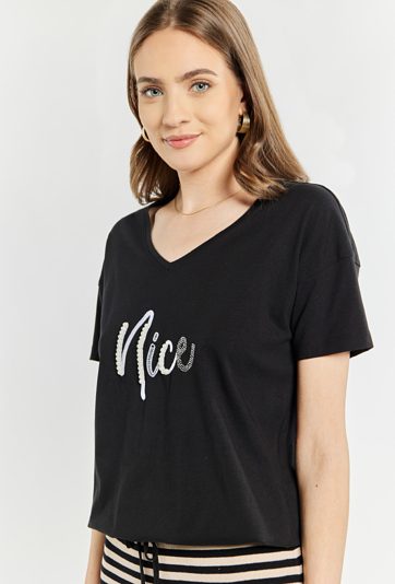 T-shirt z napisem