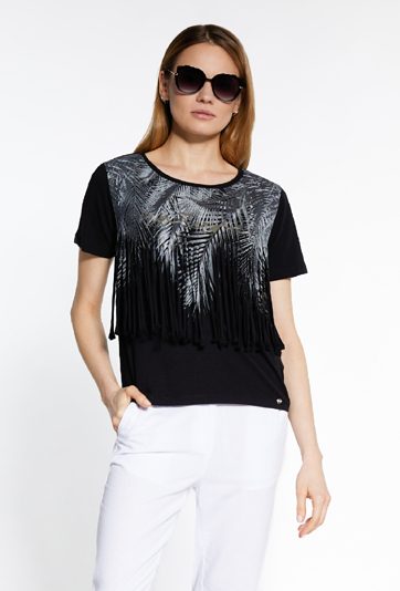 T-shirt z frędzlami