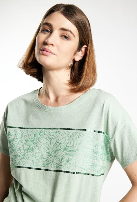 T-shirt damski z cekinami