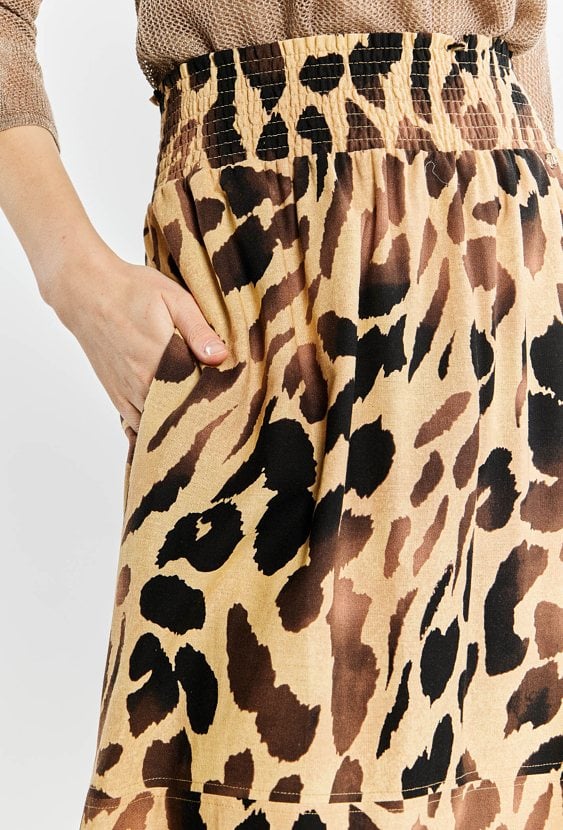 Spódnica damska z domieszką lnu