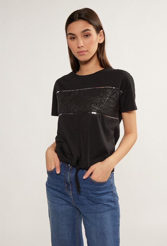 T-shirt damski z cekinami