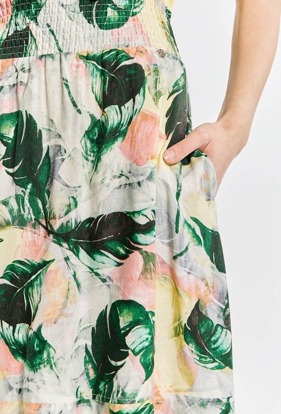 Spódnica damska z domieszką lnu