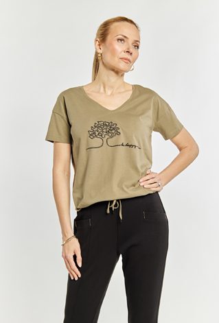 T-shirt z haftowanym wzorem