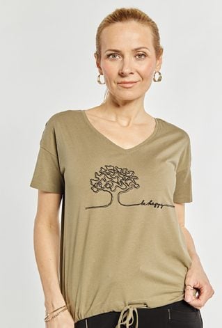 T-shirt z haftowanym wzorem