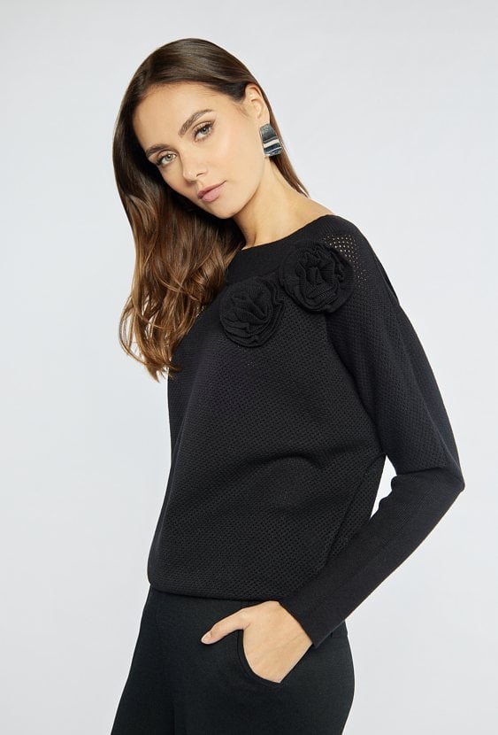 Sweter damski z kwiatami 3D