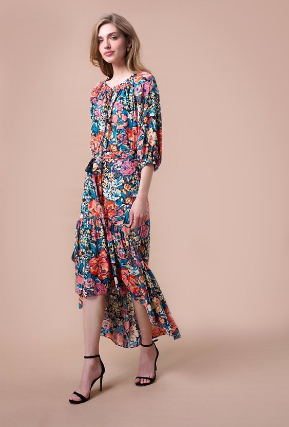 Asymetryczna spódnica w kwiaty