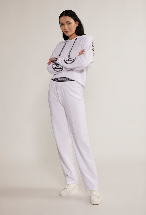 Bawełniane spodnie z szeroką nogawką