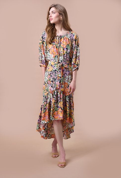 Asymetryczna spódnica w kwiaty