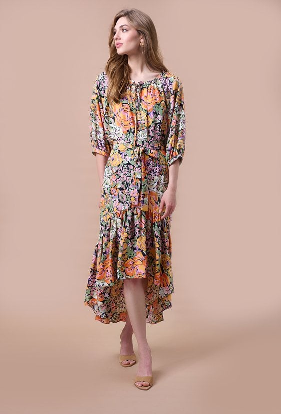 Asymetryczna spódnica w kwiaty