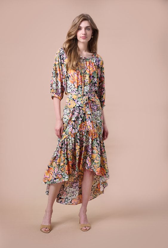 Asymetryczna spódnica w kwiaty