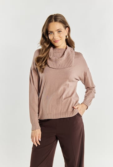 Sweter damski z połyskującą nicią