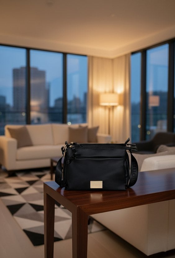 Trzykomorowa torebka damska