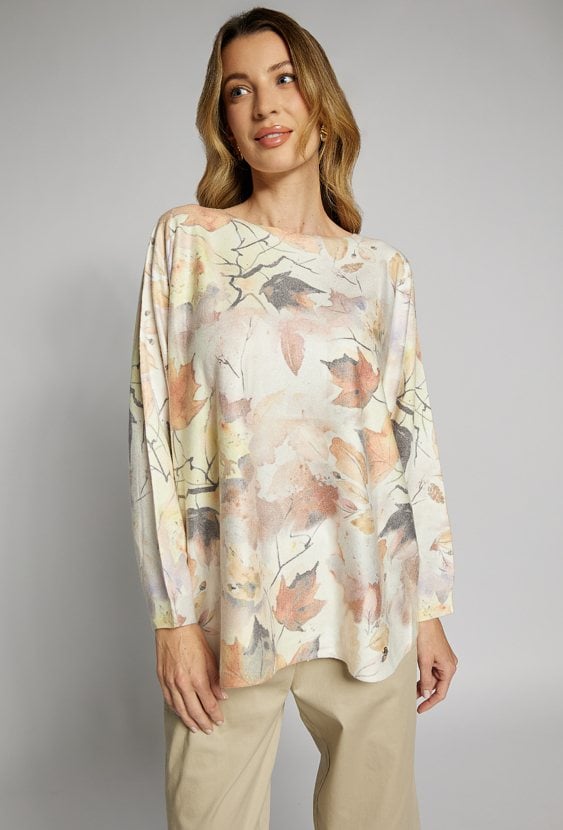 Wzorzysty sweter z wiskozą