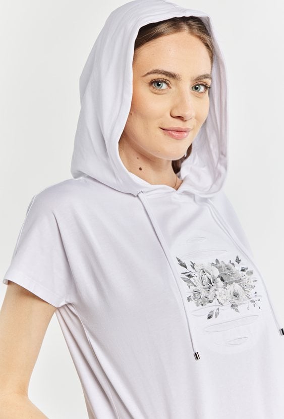 Bawełniany t-shirt z kapturem