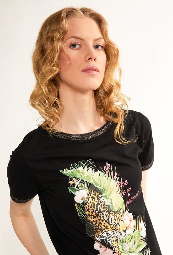 Bawełniany t-shirt z wzorem