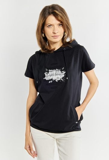 Bawełniany t-shirt z kapturem