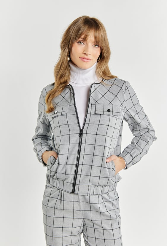 Bluza damska z wzorem w kratę