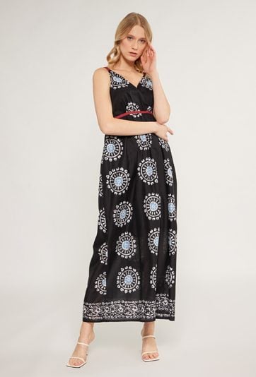 Wzorzysta sukienka maxi