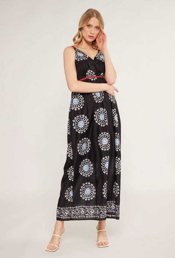 Wzorzysta sukienka maxi