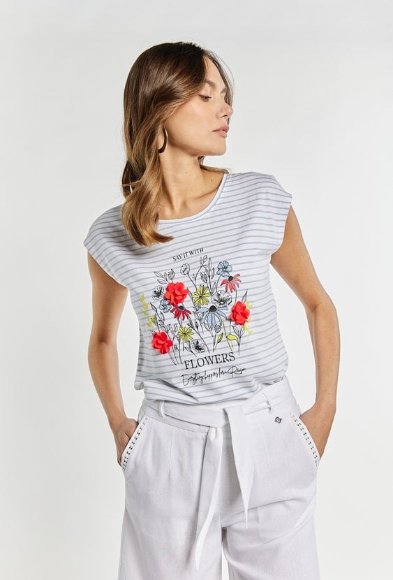 Wiskozowy T-shirt damski