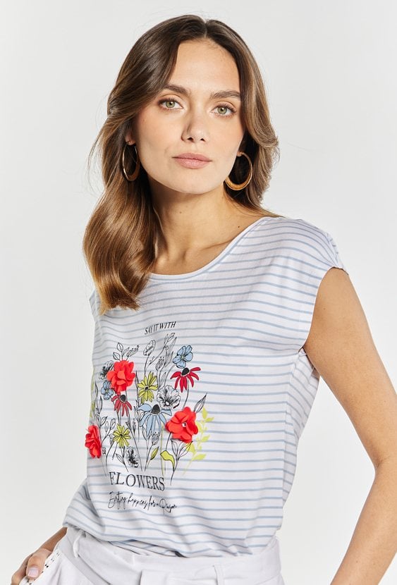 Wiskozowy T-shirt damski