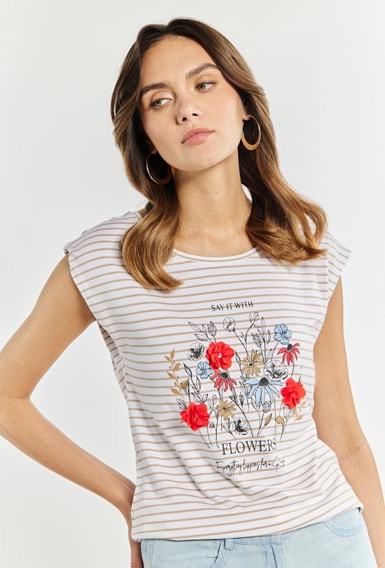 Wiskozowy T-shirt damski