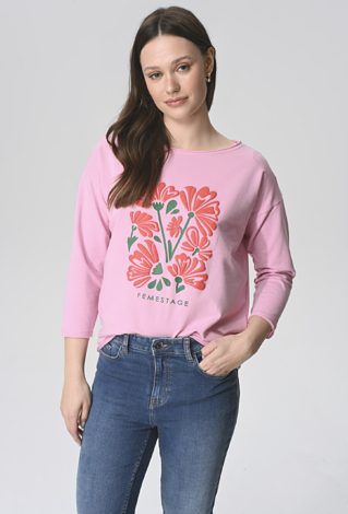 Różowa bluza o swobodnym kroju