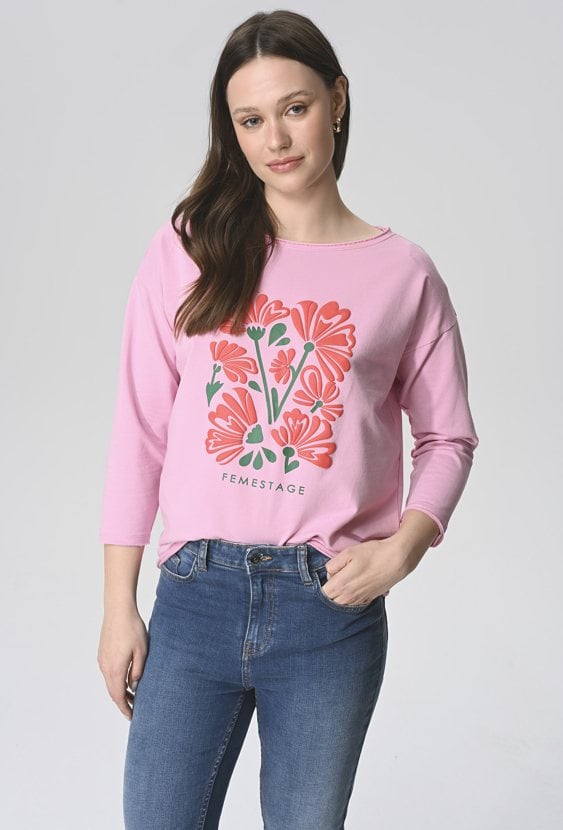 Różowa bluza o swobodnym kroju